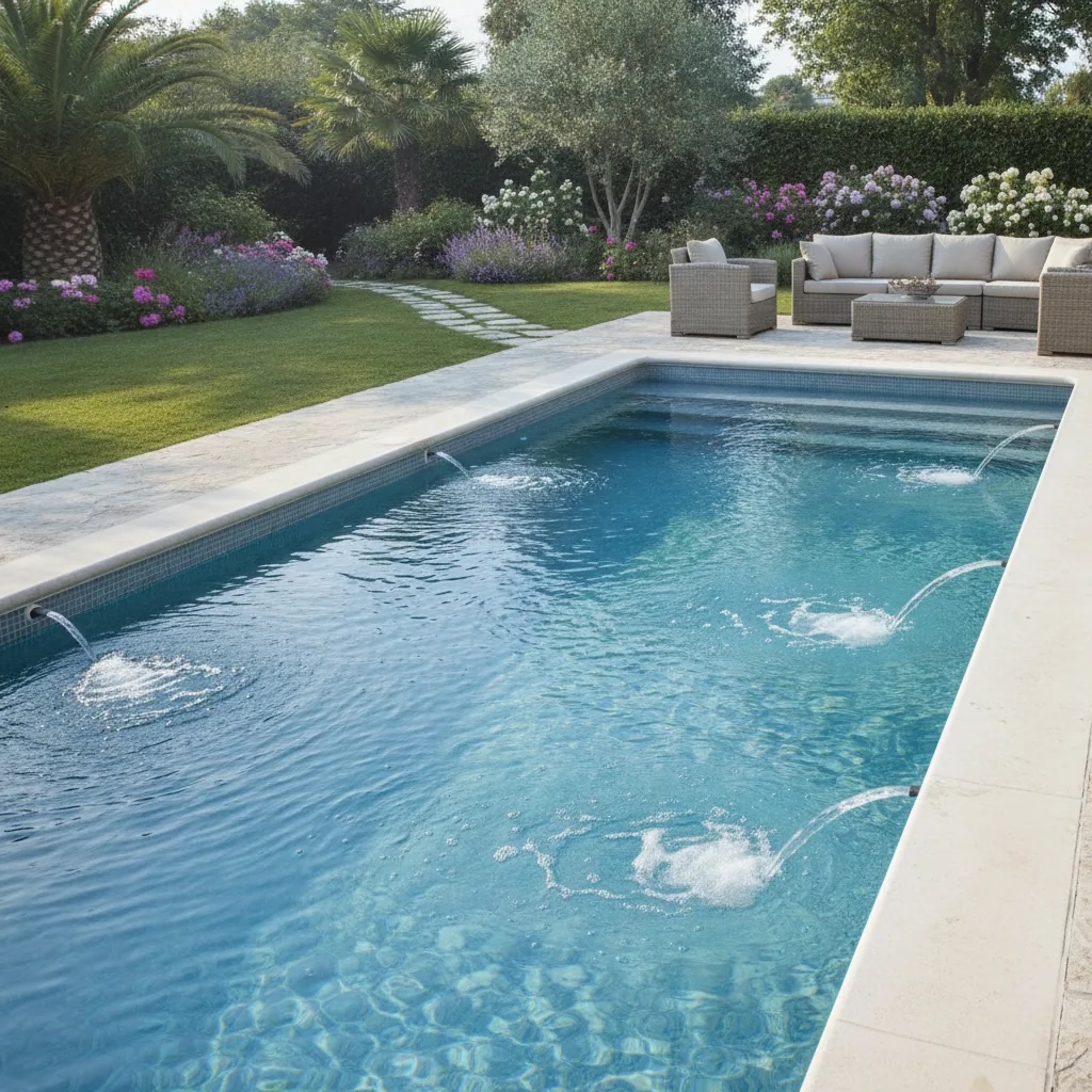 piscine se remplissant d'eau